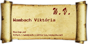 Wambach Viktória névjegykártya